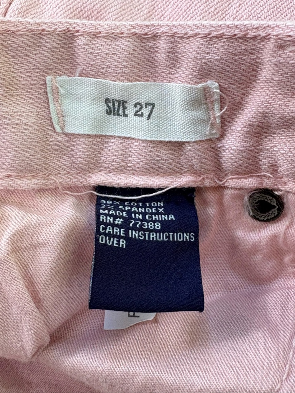 Madewell Pastel Pink Denim Shorts Size 27 - Grannycore Whimsy Distressed Cutoffs - Picture 8 of 11